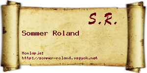 Sommer Roland névjegykártya